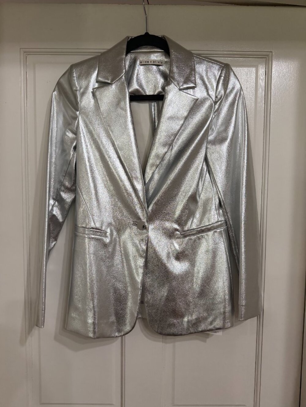 NEW Alice + Olivia Silver Jacket sz 4